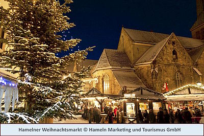 Der traditionelle Weihnachtsmarkt in der Rattenfängerstadt Hameln