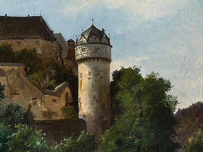 Friedrich Preller - Schloß Burgk - Öl auf Pappe - 1885