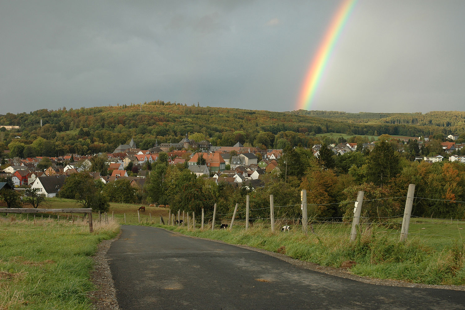 Residenzstadt Laubach & Umland, Laubach vom Panoramaweg aus gesehen