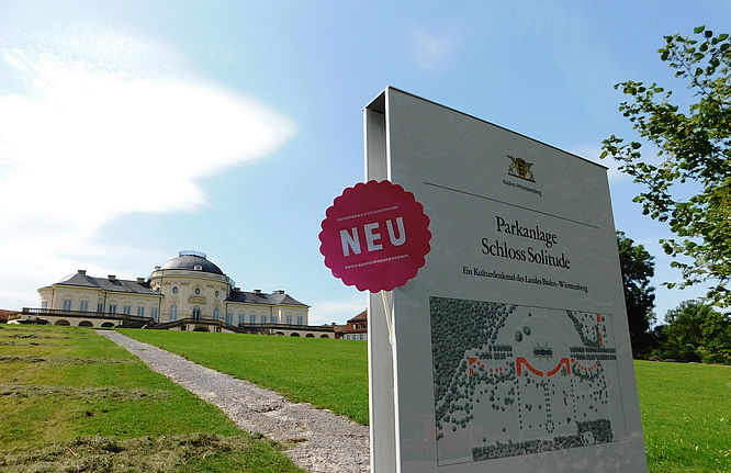 Schloss Solitude, Hinweisschild zur Parkordnung	
