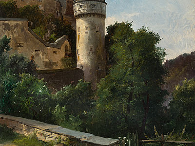 Museum Schloss Burgk - Ausstellung - Friedrich Preller d. J. - Schloß Burgk - Öl auf Pappe - 1885